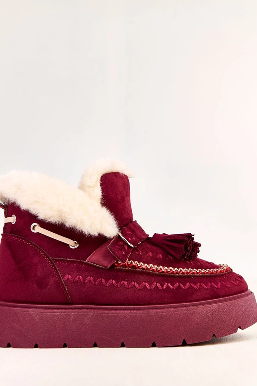 Bottes en neige bordeaux à plateforme...