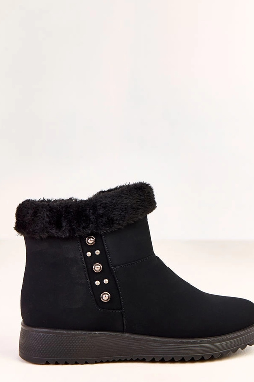 Bottines chauffantes noires en simili...