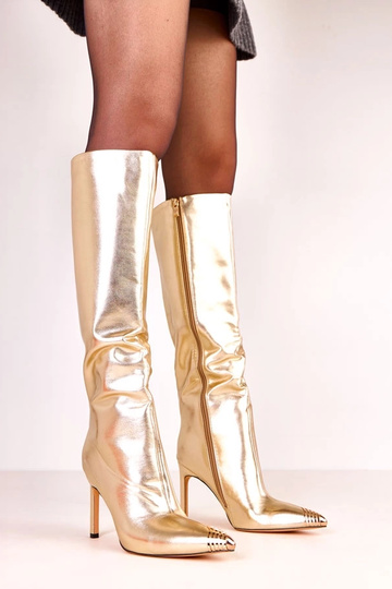 Goldene elegante kniehohe...