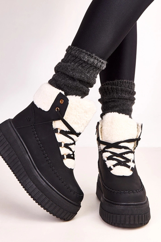 Bottines sportives chaudes noires à...