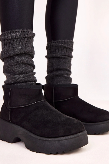 Bottes basses noires imperméables en suède synthétique Joshua