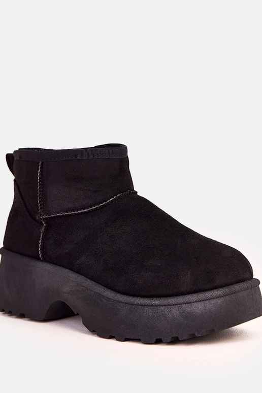 Schwarze niedrige Schnee-Stiefel aus...