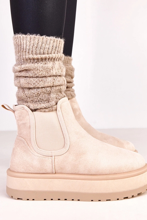 Zandkleurige sneeuwlaarzen met...