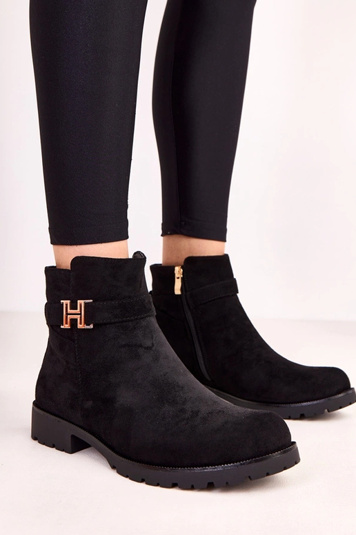 Bottines noires pour femmes avec...