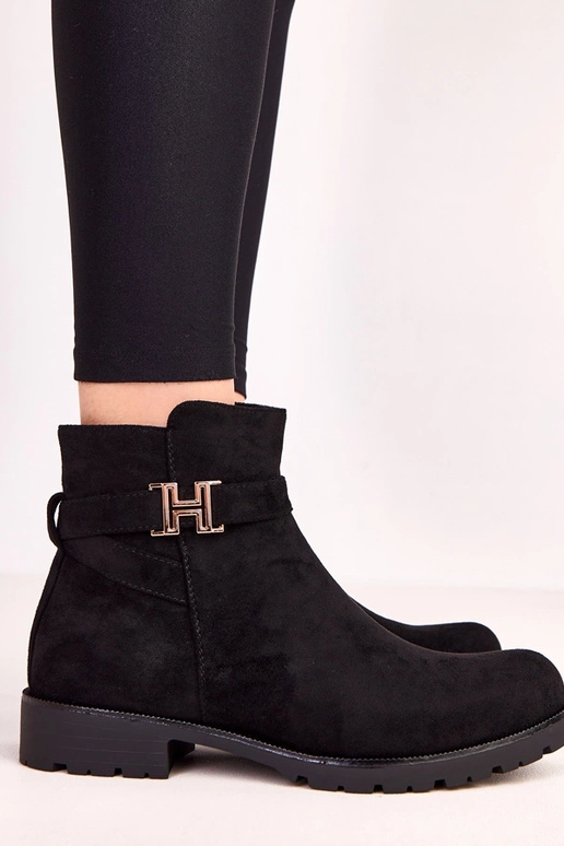 Bottines noires pour femmes avec...