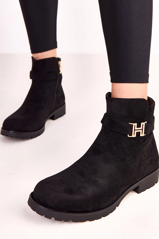 Bottines noires pour femmes avec...
