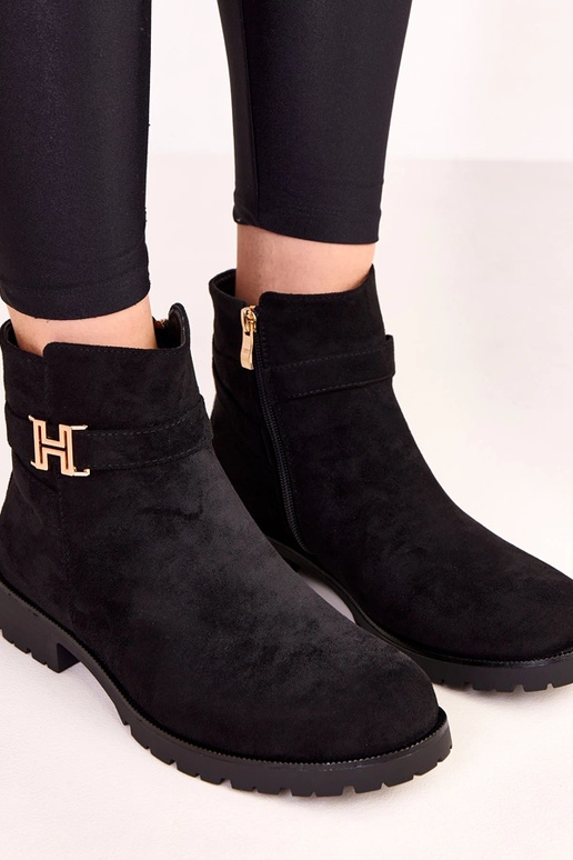 Bottines noires pour femmes avec...