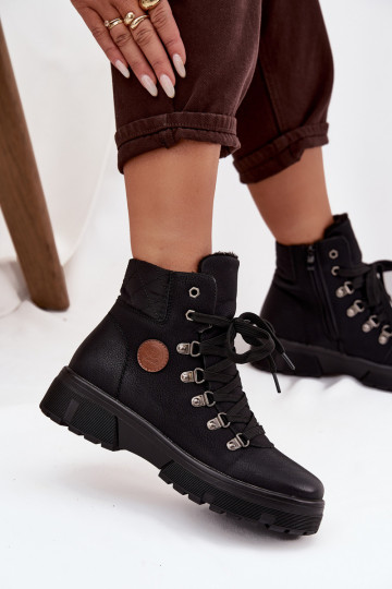 réchauffer chaussures Féminin avec une plateforme couleur noire Zaraine