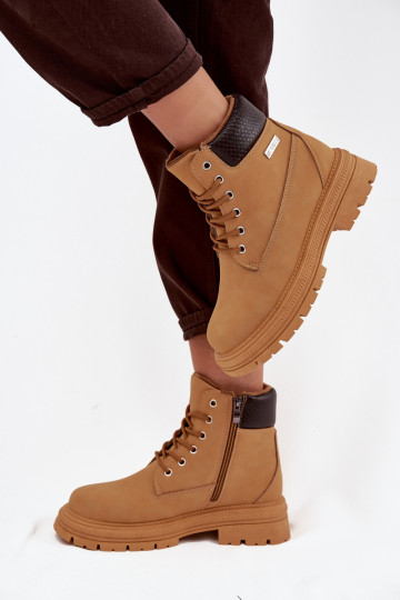 Warm dames schoenen in kasteelstijl in bruin Selinda