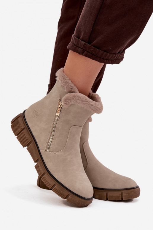 SneeuIn laarzen Dames met platform met bont beige Briselle SneeuIn laarzen Dames met platform met bont beige Briselle