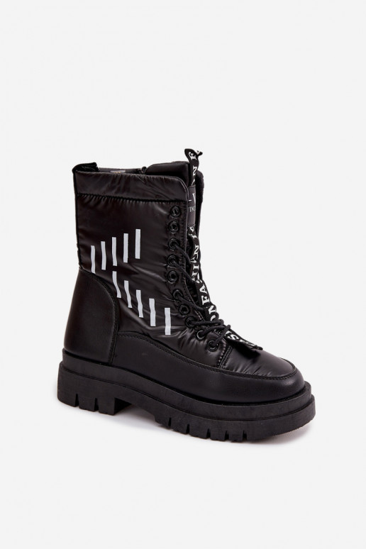 Bottes de neige à lacets pour femme Vinceza 23-34586 couleur noire Bottes de neige à lacets pour femme Vinceza 23-34586 couleur noire