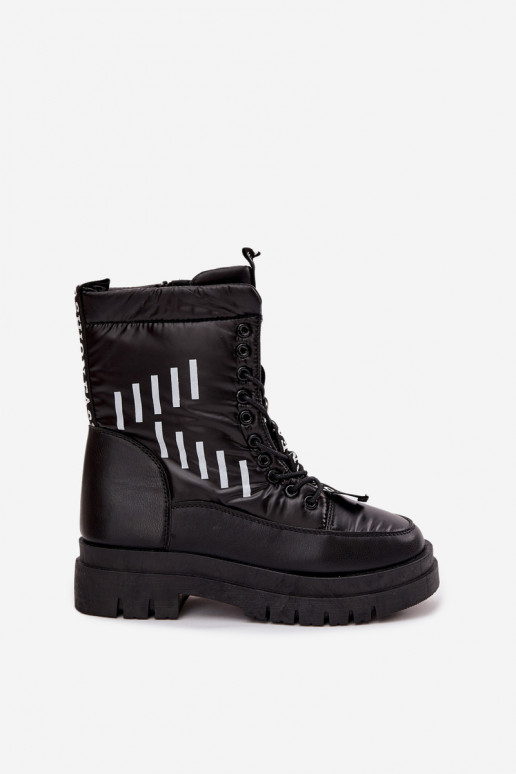 Bottes de neige à lacets pour femme Vinceza 23-34586 couleur noire Bottes de neige à lacets pour femme Vinceza 23-34586 couleur noire