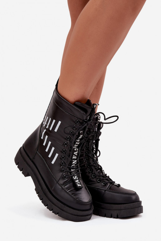 Bottes de neige à lacets pour femme Vinceza 23-34586 couleur noire Bottes de neige à lacets pour femme Vinceza 23-34586 couleur noire