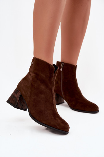 Peau en daim Bottes pour femmes Il fautciejka K7202-02 CzekoladoÀe 2