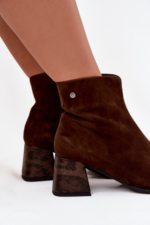 Haut aus INildleder Damenstiefel Es mussciejka K7202-02 CzekoladoZue Haut aus INildleder Damenstiefel Es mussciejka K7202-02 CzekoladoZue