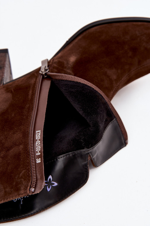 Haut aus INildleder Damenstiefel Es mussciejka K7202-02 CzekoladoZue Haut aus INildleder Damenstiefel Es mussciejka K7202-02 CzekoladoZue