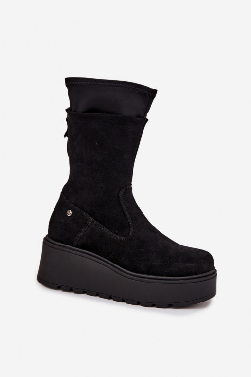Dames Leer Suede schoenen met platform Het heeftciejka A7161-20 zInart Dames Leer Suede schoenen met platform Het heeftciejka A7161-20 zInart
