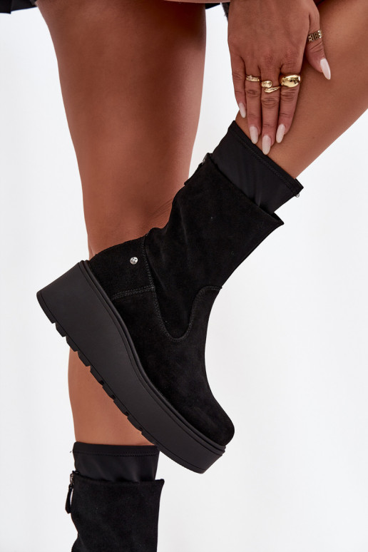 Dames Leer Suede schoenen met platform Het heeftciejka A7161-20 zInart Dames Leer Suede schoenen met platform Het heeftciejka A7161-20 zInart