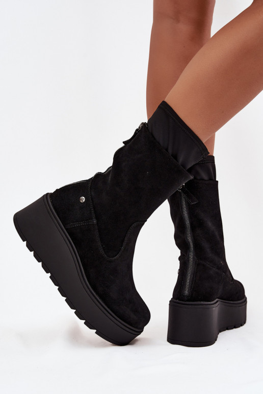 Dames Leer Suede schoenen met platform Het heeftciejka A7161-20 zInart Dames Leer Suede schoenen met platform Het heeftciejka A7161-20 zInart