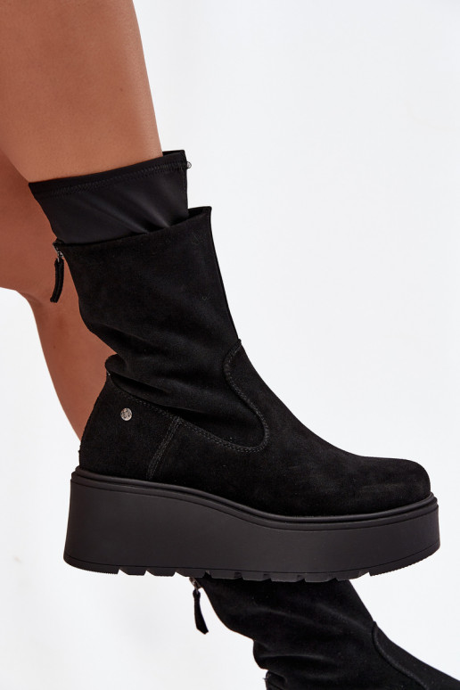 Dames Leer Suede schoenen met platform Het heeftciejka A7161-20 zInart Dames Leer Suede schoenen met platform Het heeftciejka A7161-20 zInart