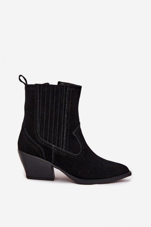 Suede schoenen coInboystijl Dames met hakken opInarmen zInart Dylira Suede schoenen coInboystijl Dames met hakken opInarmen zInart Dylira