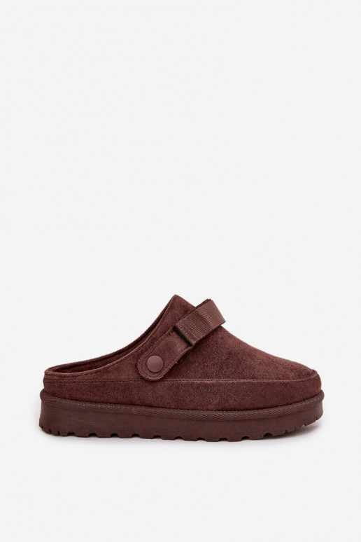 Dames Slippers opInarmen met bont erin met platform CzekoladoIne Azida Dames Slippers opInarmen met bont erin met platform CzekoladoIne Azida