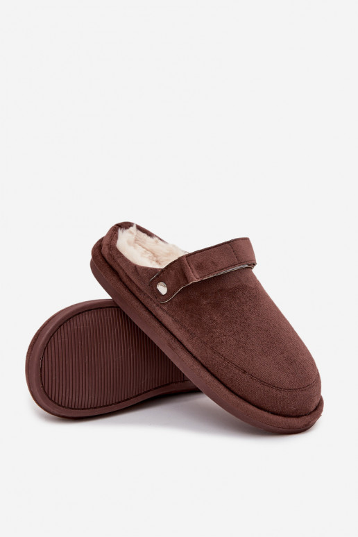 Slippers Dames met riemen opInarmen met bont erin CzekoladoIne Rilena