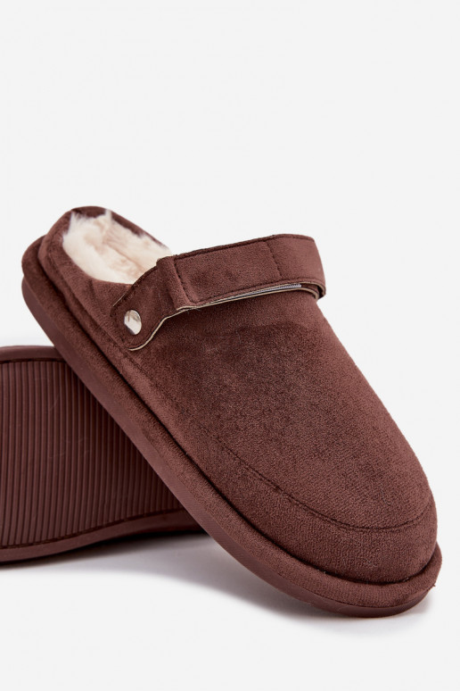 Slippers Dames met riemen opInarmen met bont erin CzekoladoIne Rilena