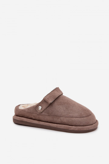 Chaussons Féminin avec des sangles réchauffer avec de la fourrure à l intérieur beige Rilena 2