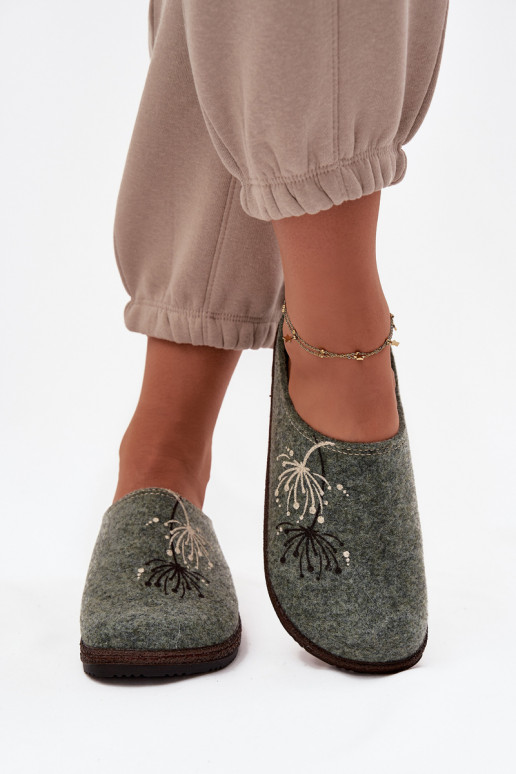 Féminin chaussures fait maison Chaussons Inblu NL000011 couleur verte Féminin chaussures fait maison Chaussons Inblu NL000011 couleur verte