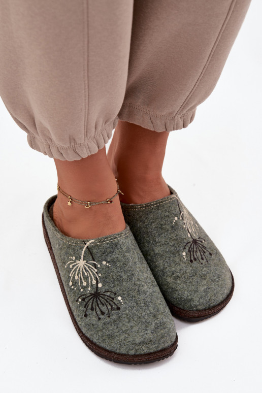 Féminin chaussures fait maison Chaussons Inblu NL000011 couleur verte Féminin chaussures fait maison Chaussons Inblu NL000011 couleur verte
