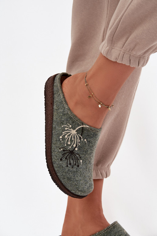 Féminin chaussures fait maison Chaussons Inblu NL000011 couleur verte Féminin chaussures fait maison Chaussons Inblu NL000011 couleur verte