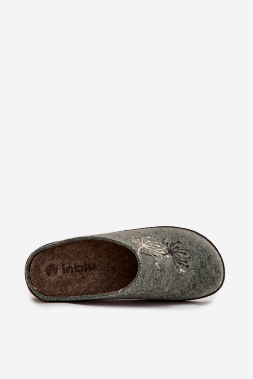 Féminin chaussures fait maison Chaussons Inblu NL000011 couleur verte Féminin chaussures fait maison Chaussons Inblu NL000011 couleur verte