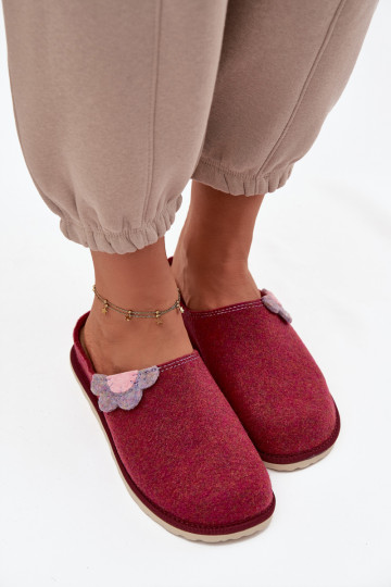 Damen Hausschuhe mit Blume Inblu CS000043 bordeaux