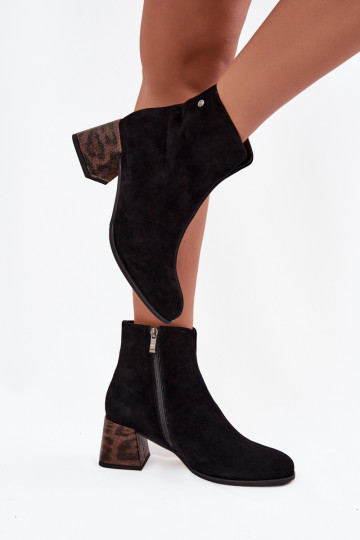 Haut aus INildleder Damenstiefel Es mussciejka K7202-01 schZuarze Farbe