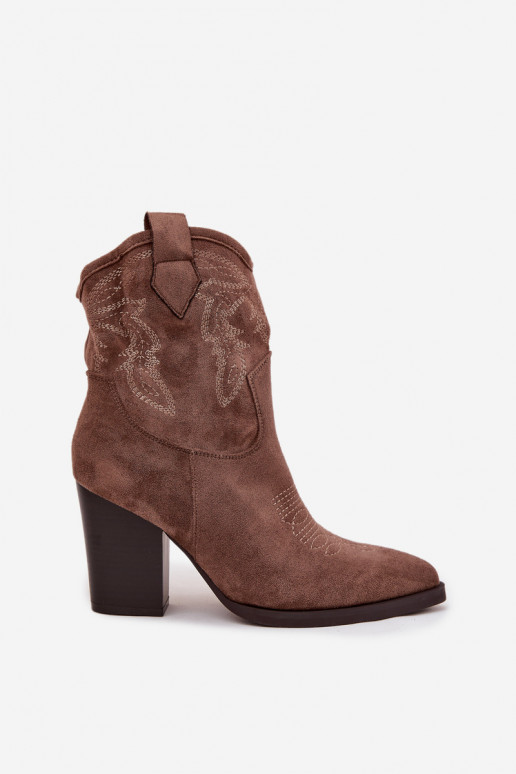 Stiefel im CoZuboy-Stil Feminin mit Absätzen aus Öko-INildlederoZue Beige Carissa Stiefel im CoZuboy-Stil Feminin mit Absätzen aus Öko-INildlederoZue Beige Carissa