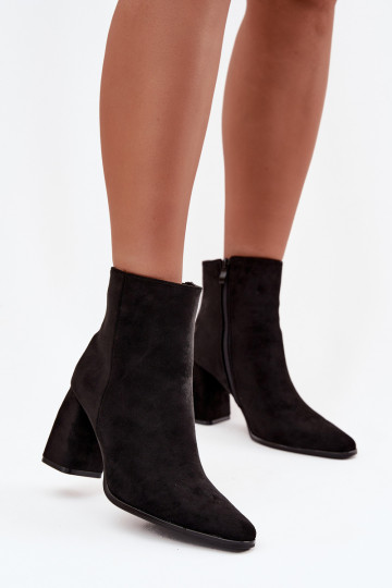 Damen Stiefeletten aus Kunstwildleder, schwarz, Inessa 2