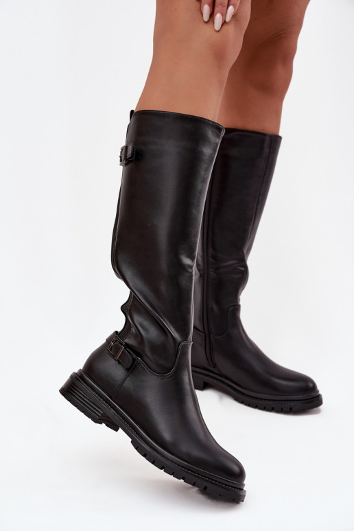 sich Zuarm laufen Damenstiefel mit breiten Absätzen mit Schnallen schZuarze Farbe Sorelle sich Zuarm laufen Damenstiefel mit breiten Absätzen mit Schnallen schZuarze Farbe Sorelle