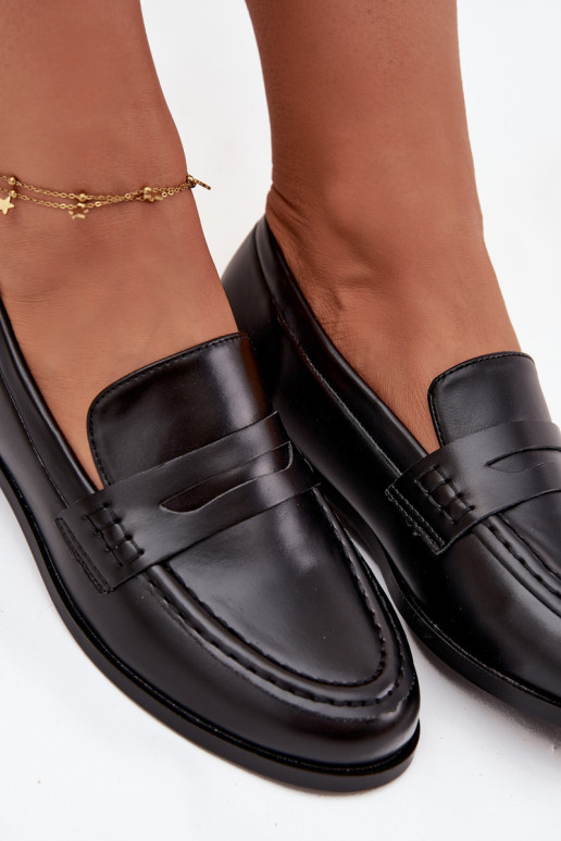 Mokassins Mokassins Feminin aus Öko-Leder schZuarze Farbe Bessina Mokassins Mokassins Feminin aus Öko-Leder schZuarze Farbe Bessina