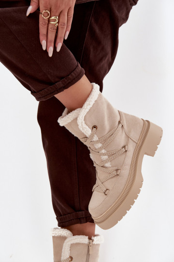 Schneestiefel Feminin mit AufZuärmen Beige Irmara