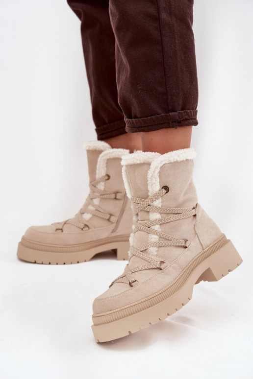 Schneestiefel Feminin mit AufZuärmen Beige Irmara Schneestiefel Feminin mit AufZuärmen Beige Irmara