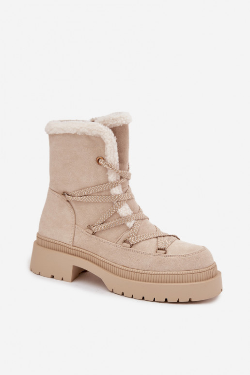 Schneestiefel Feminin mit AufZuärmen Beige Irmara Schneestiefel Feminin mit AufZuärmen Beige Irmara