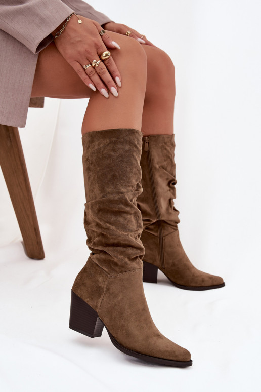 bottes pour femmes Avec un haut frisé avec des talons réchauffer couleur verte Paelina bottes pour femmes Avec un haut frisé avec des talons réchauffer couleur verte Paelina