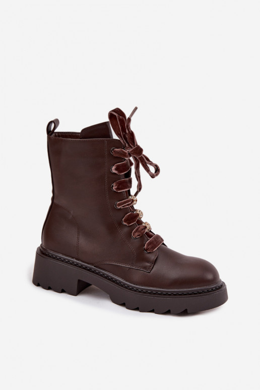 sich Zuarm laufen Damenstiefel Mit Dekorationen Schnürungm CzekoladoZue Elindra sich Zuarm laufen Damenstiefel Mit Dekorationen Schnürungm CzekoladoZue Elindra