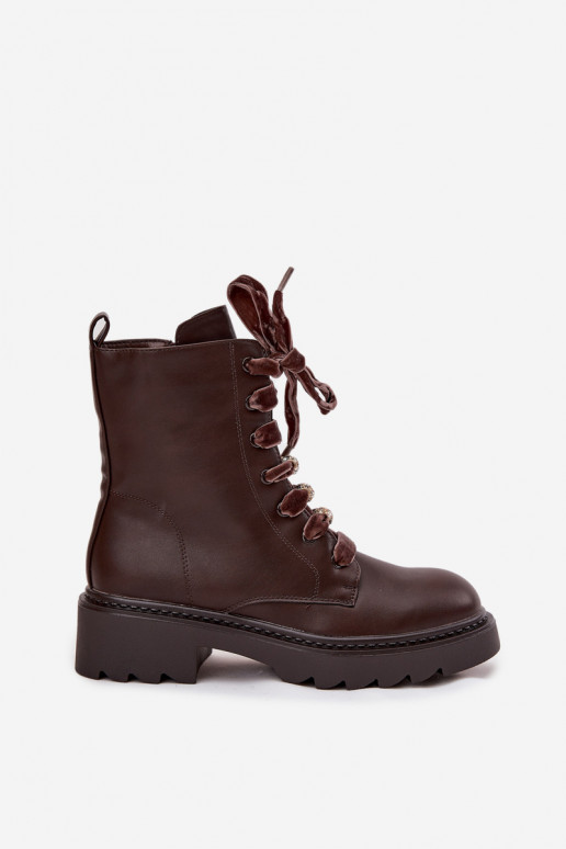 sich Zuarm laufen Damenstiefel Mit Dekorationen Schnürungm CzekoladoZue Elindra sich Zuarm laufen Damenstiefel Mit Dekorationen Schnürungm CzekoladoZue Elindra
