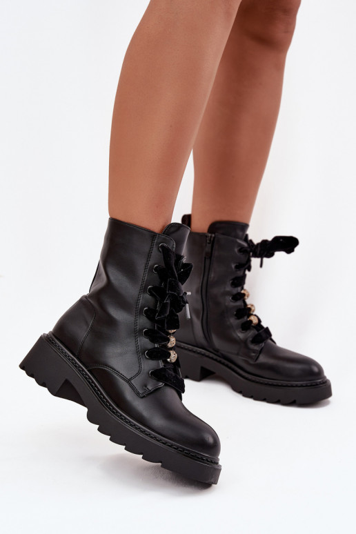 sich Zuarm laufen Damenstiefel Mit Dekorationen Schnürungm schZuarze Farbe Elindra sich Zuarm laufen Damenstiefel Mit Dekorationen Schnürungm schZuarze Farbe Elindra