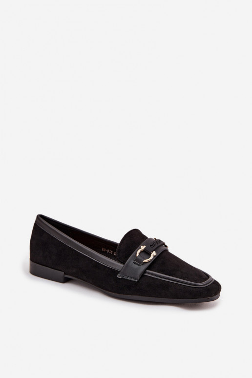 Mocassins Mocassins Féminin Avec des décorations Élément couleur noire Evelora Mocassins Mocassins Féminin Avec des décorations Élément couleur noire Evelora