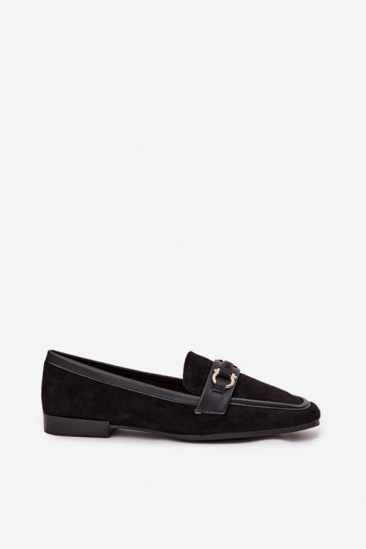 Mocassins Mocassins Féminin Avec des décorations Élément couleur noire Evelora Mocassins Mocassins Féminin Avec des décorations Élément couleur noire Evelora