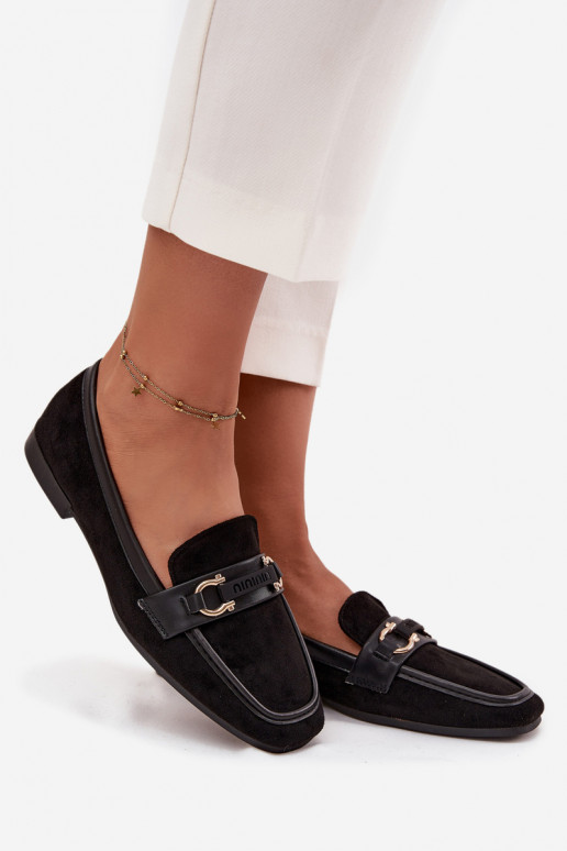 Mocassins Mocassins Féminin Avec des décorations Élément couleur noire Evelora Mocassins Mocassins Féminin Avec des décorations Élément couleur noire Evelora