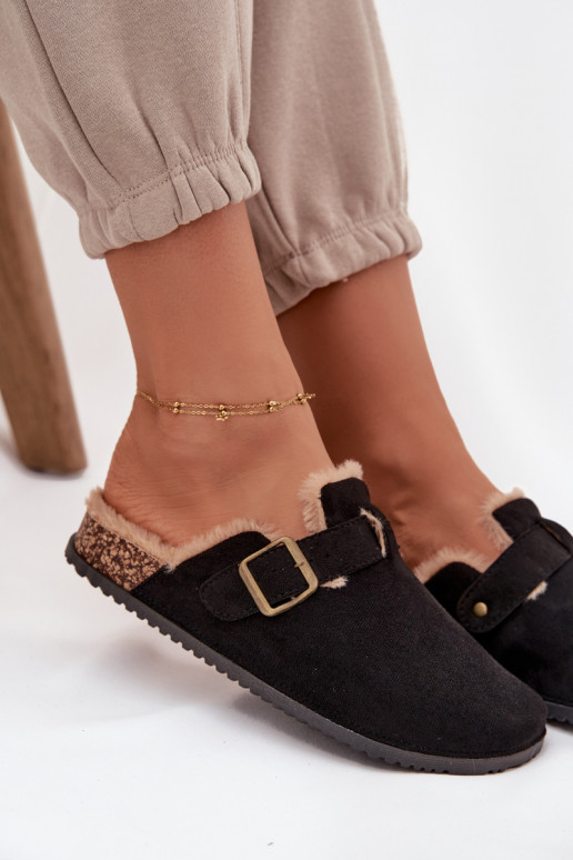 Hausschuhe Verstopfungen Feminin sich Zuarm laufen mit Fell innen mit Schnallen schZuarze Farbe Sylisse Hausschuhe Verstopfungen Feminin sich Zuarm laufen mit Fell innen mit Schnallen schZuarze Farbe Sylisse
